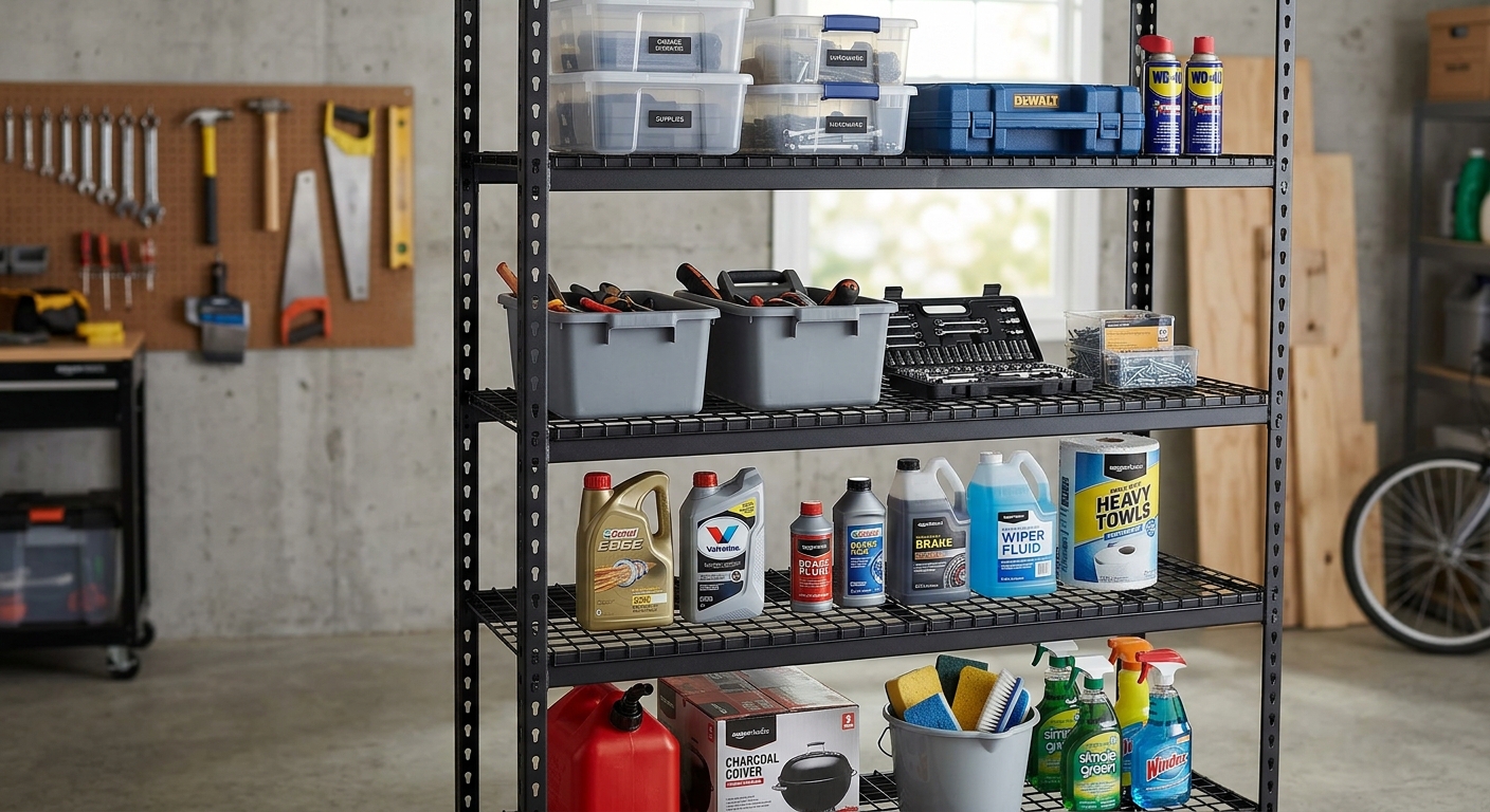 garage shelves in action