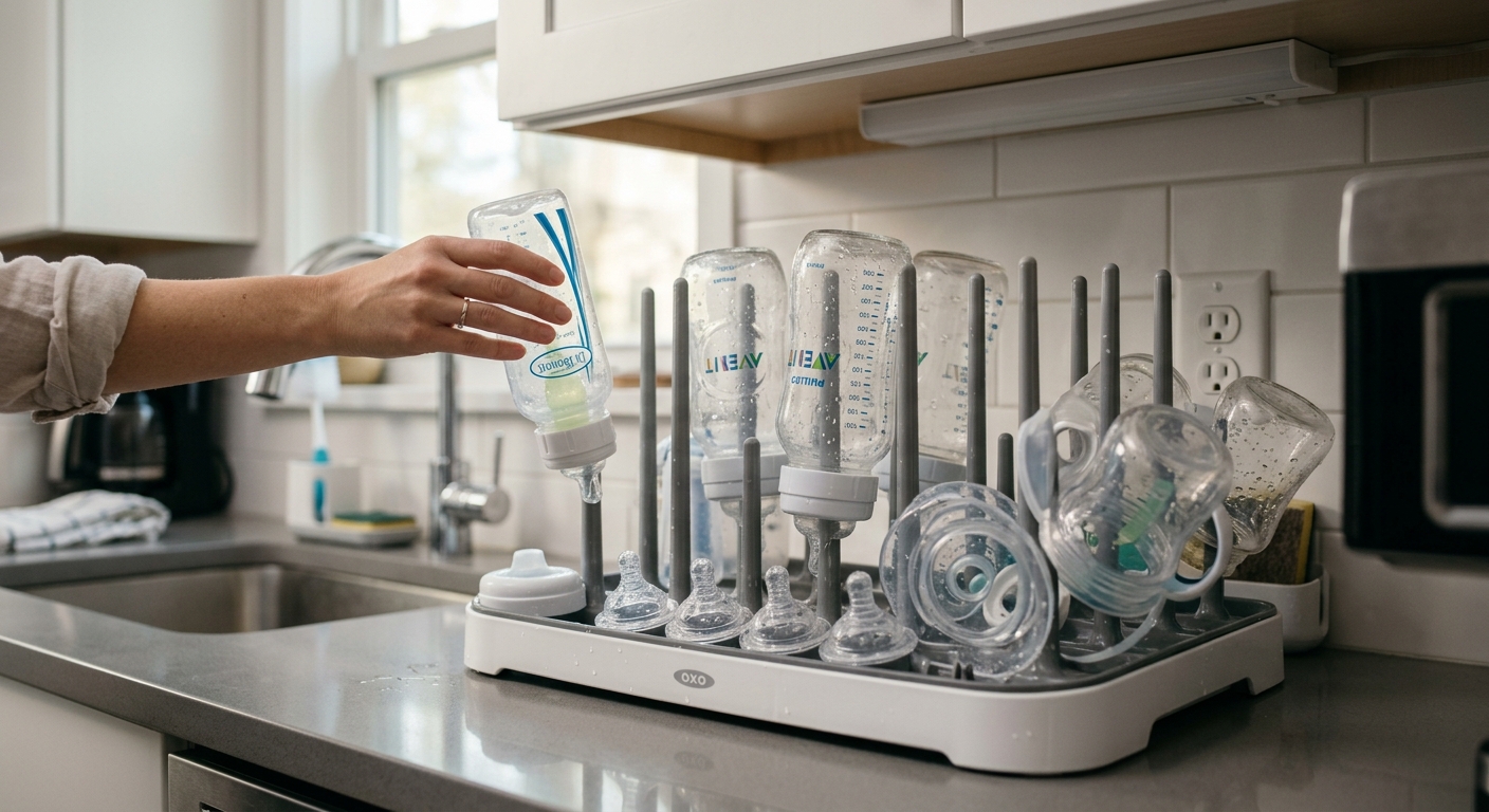 Bottle Drying: 7 Ultimate Secrets For Best Results With OXO Tot Space Saving Drying Rack (2026) 2 bottle drying in action