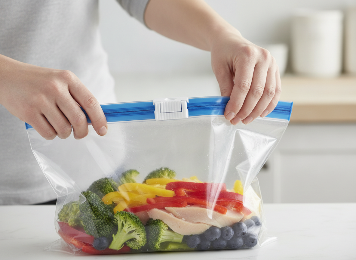 freezer bags in action